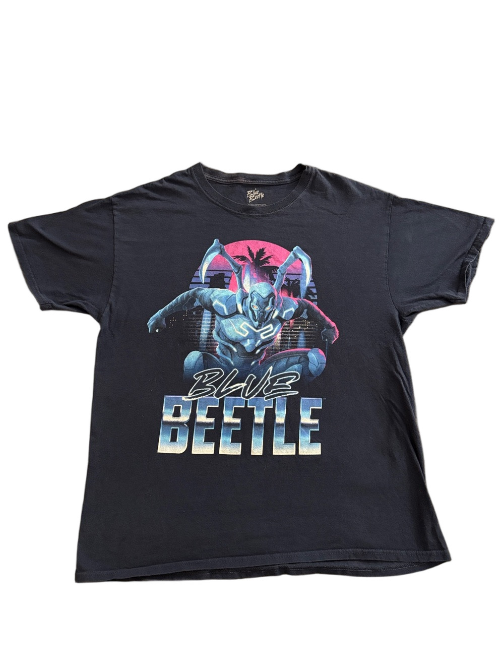 Blue Beetle Movie Graphic T Shirt Black DC Comics Superhero Large